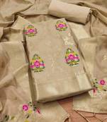 chiku zari weaving chanderi cotton 3-piece dress material