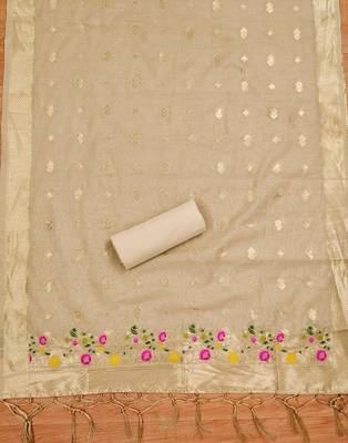 chiku zari weaving chanderi cotton 3-piece dress material 2