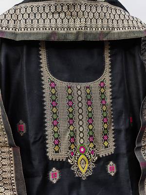 black chanderi cotton dress material 2