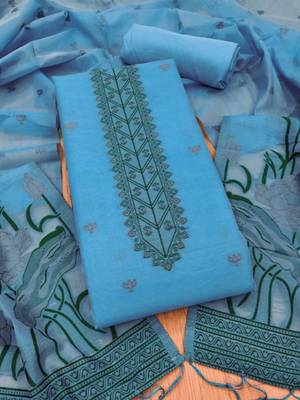 sky blue cotton dress material 1