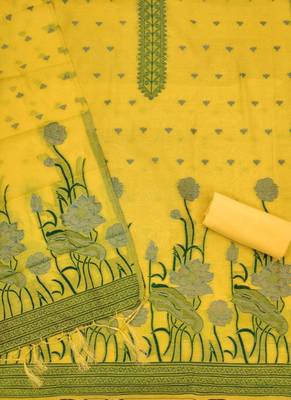 yellow cotton dress material 4