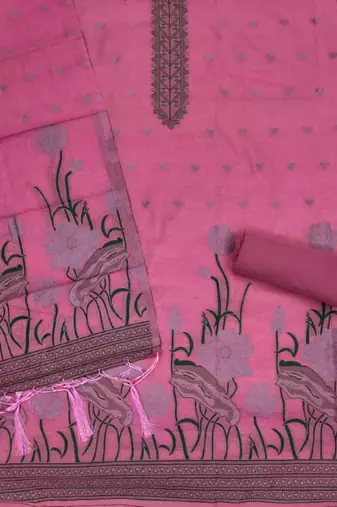 pink cotton dress material