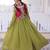 parrot green mal chanderi flared gown with beads sequins koti
