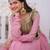 pink mal chanderi flared gown with beads sequins koti