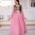 pink mal chanderi flared gown with beads sequins koti
