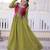 parrot green mal chanderi flared gown with beads sequins koti