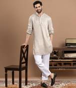 Ivory tissue kurta pajama