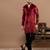 Maroon embroidered velvet kurta pajama