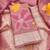 pink zari weaving dress material for women