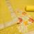 yellow shimmer dress material with zari weaving
