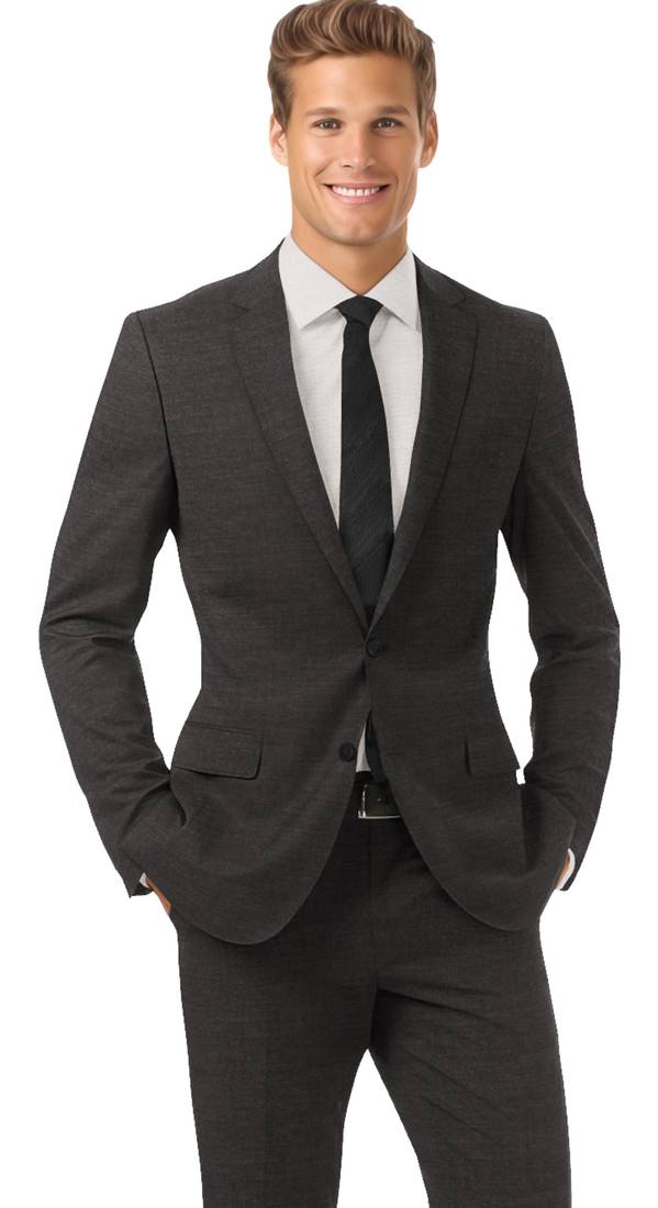 Imperial carbon grey  merino wool 150 count fabric for suit