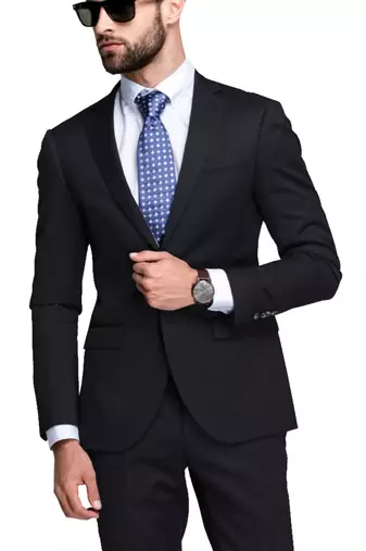 Imperial black merino wool 150 count fabric for suit