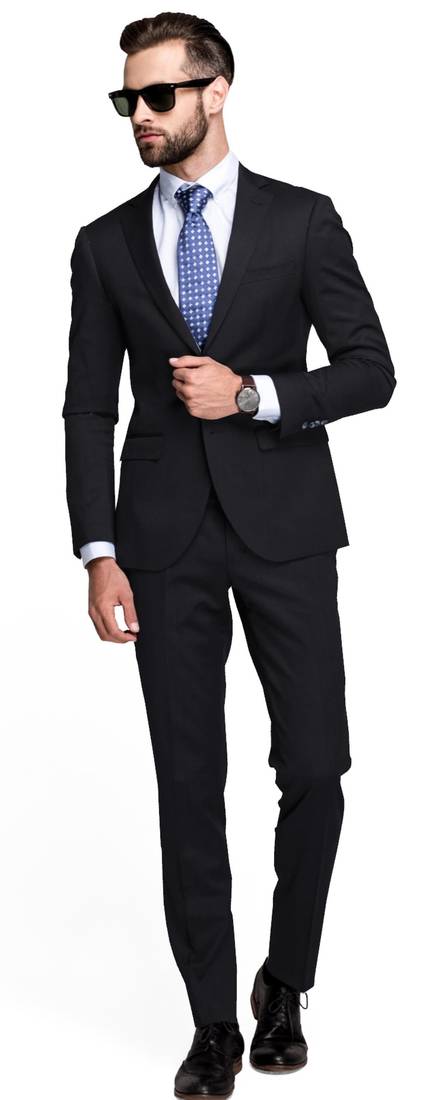 Imperial black merino wool 150 count fabric for suit