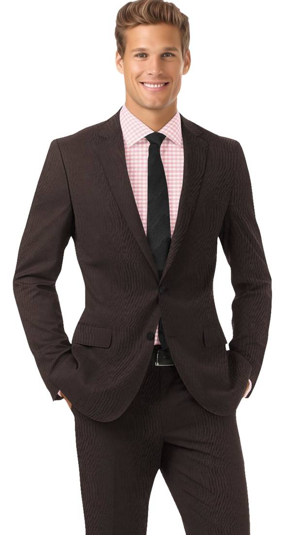 Classic dark brown merino wool 110 count fabric for suit