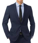 Navy blue terry rayon fabric for suit