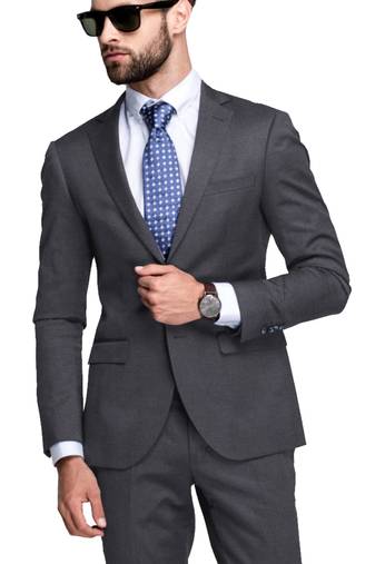 dark grey terry rayon suit for men