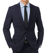 Midnight blue terry rayon fabric for suit