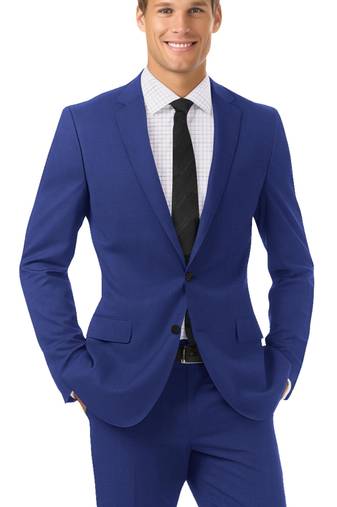 Bright royal blue terry rayon fabric for suit