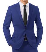 Bright royal blue terry rayon fabric for suit
