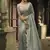 Grey silk blend embroidered saree