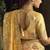 Mustard silk blend wedding saree with cut dana, embroidered, moti and zari work