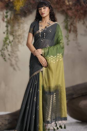 viscose cotton saree with handloom weave