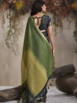viscose cotton saree with weave 2