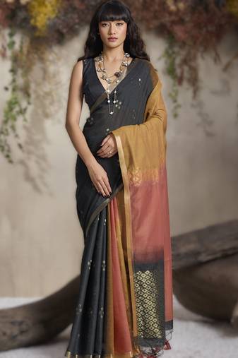 viscose cotton saree with matching blouse
