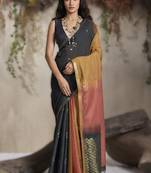 viscose cotton saree with matching blouse