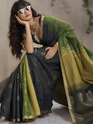 viscose cotton saree with weave 3