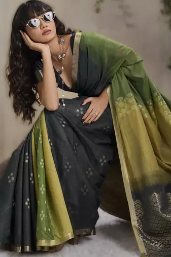 viscose cotton saree with weave