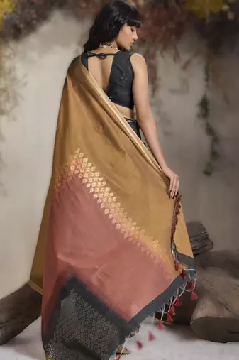 viscose cotton saree with matching blouse
