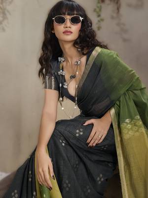 viscose cotton saree with weave 4