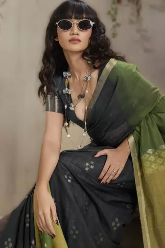 viscose cotton saree with weave