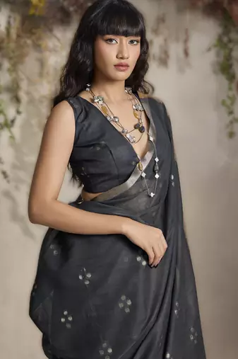 viscose cotton saree with matching blouse