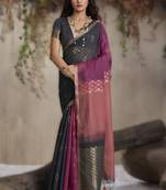viscose cotton saree with handloom weaving