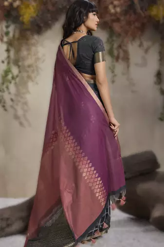 viscose cotton saree with weaving