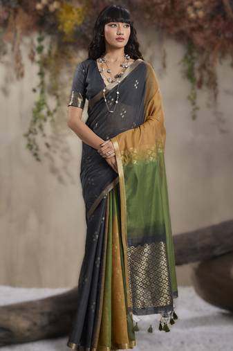 handloom weaving viscose cotton saree