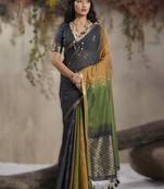 handloom weaving viscose cotton saree