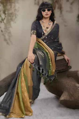  weaving viscose cotton saree