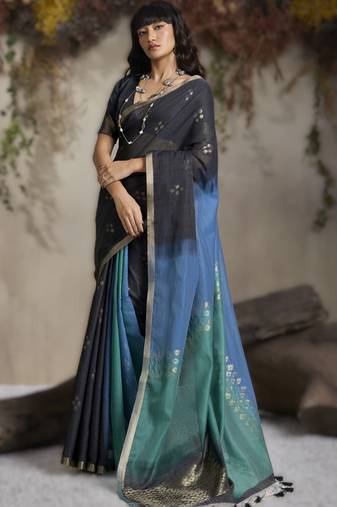 viscose cotton saree with handloom weave
