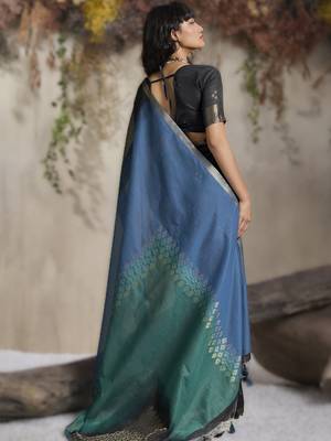 viscose cotton saree with weave 2