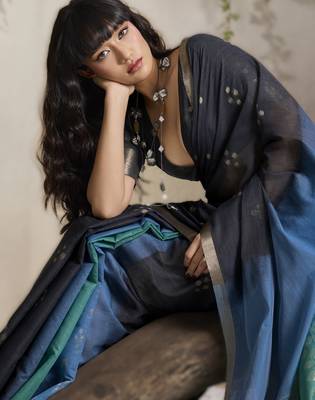 viscose cotton saree with weave 3