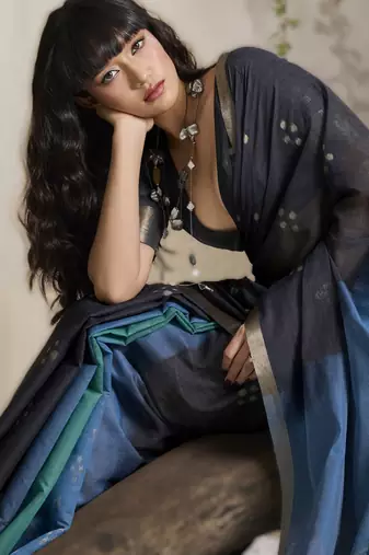 viscose cotton saree with weave
