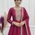 pink silk anarkali suit with sequins embroidery
