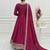 pink silk anarkali suit with sequins embroidery