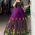 purple silk festival gown with floral & zari work