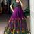 purple silk festival gown with floral & zari work