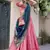 light pink jacquard silk chaniya choli with zari work