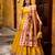 yellow paithani silk chaniya choli with zari work
